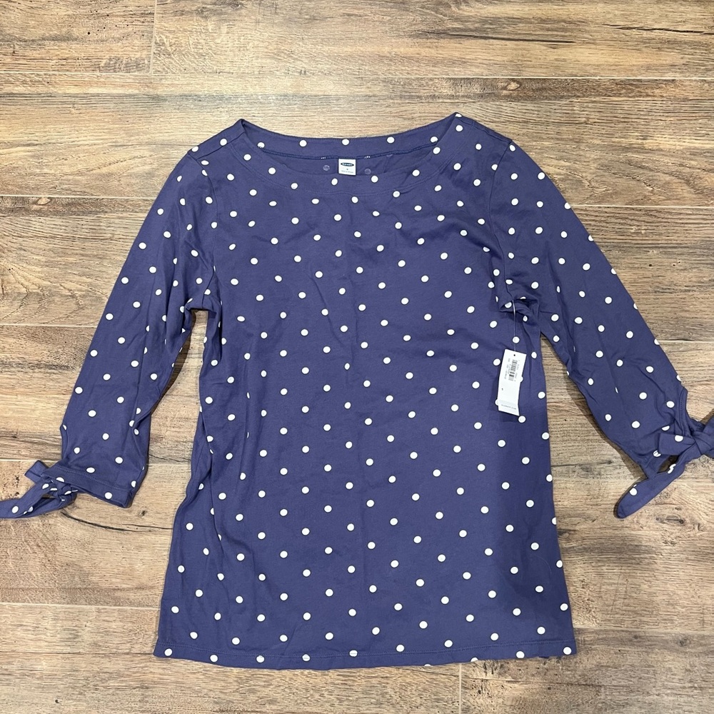 NWT OLD NAVY 3/4 LENGTH POLKA DOT SHIRT